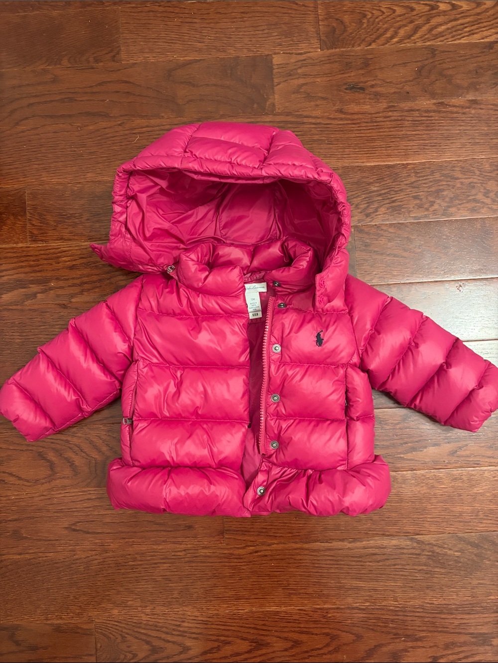 Ralph Lauren Hot Pink Hooded Puffer Jacket for Kids
